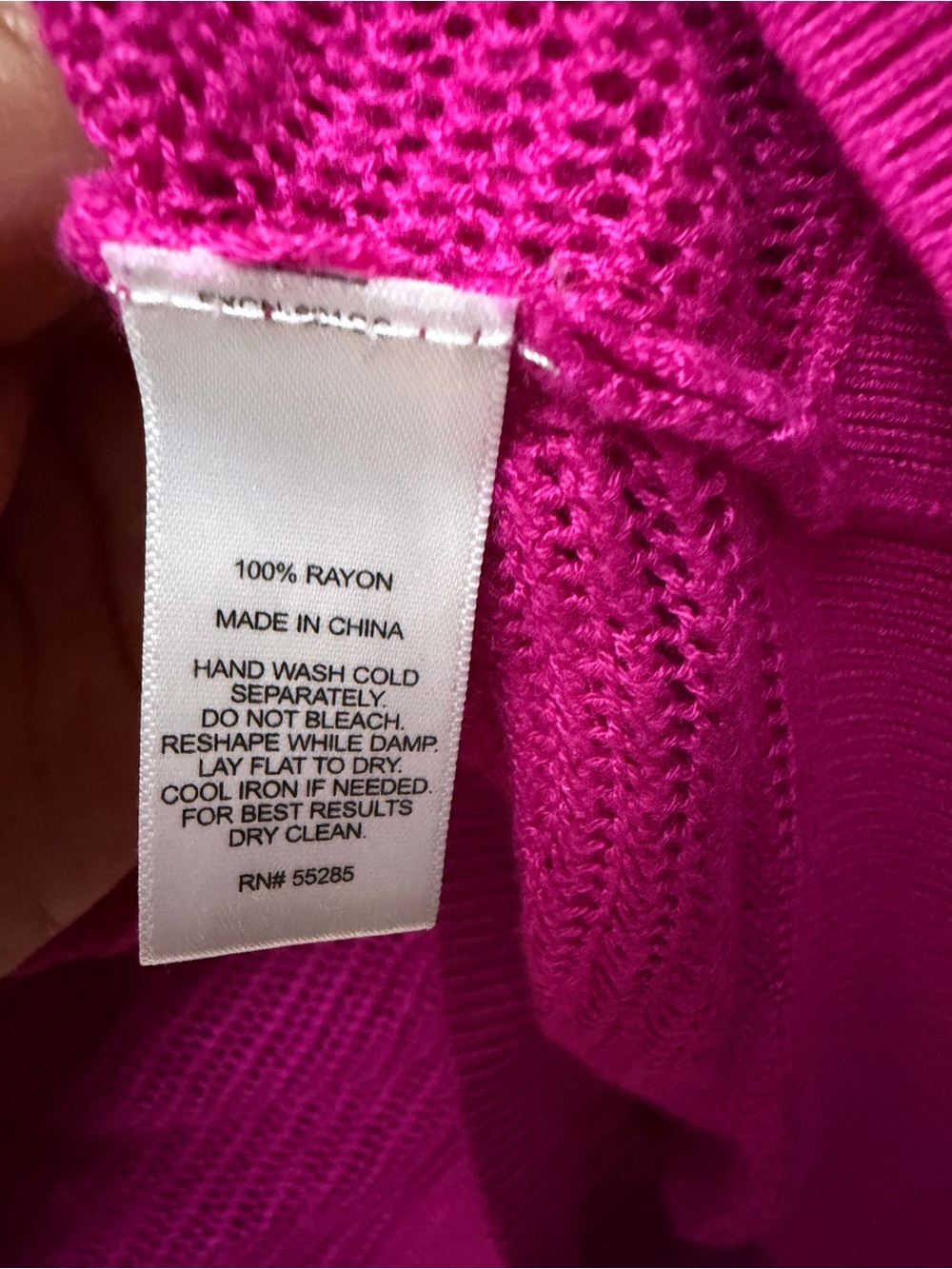 Express Ribbed Short Sleeve Sweater - Fuchsia - Picture 3 of 3